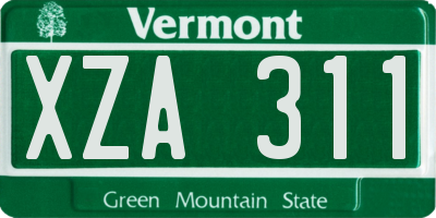 VT license plate XZA311