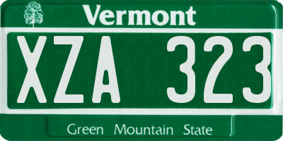 VT license plate XZA323
