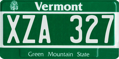 VT license plate XZA327