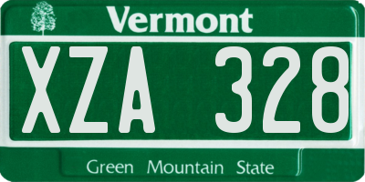 VT license plate XZA328