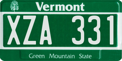 VT license plate XZA331