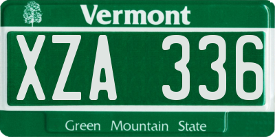 VT license plate XZA336