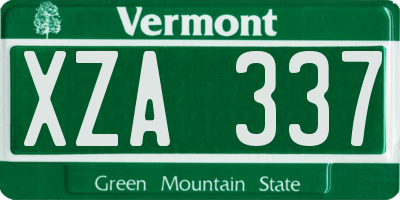VT license plate XZA337