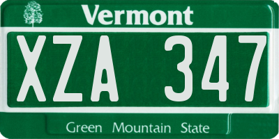 VT license plate XZA347
