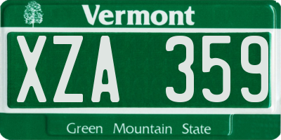 VT license plate XZA359