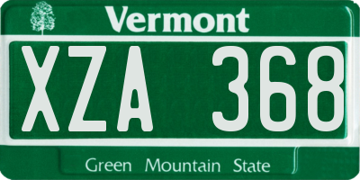 VT license plate XZA368