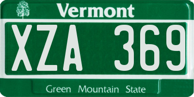 VT license plate XZA369