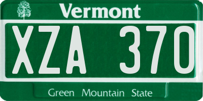 VT license plate XZA370