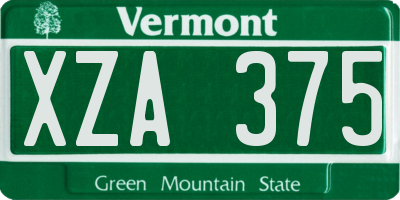 VT license plate XZA375