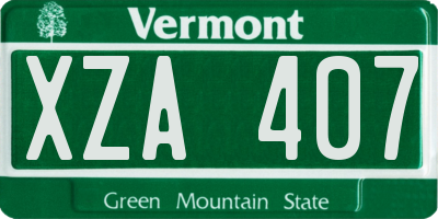 VT license plate XZA407