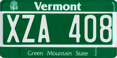 VT license plate XZA408
