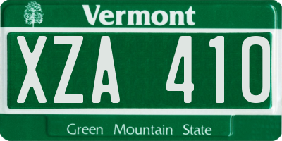 VT license plate XZA410
