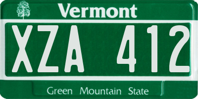 VT license plate XZA412