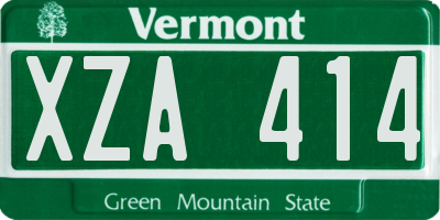 VT license plate XZA414
