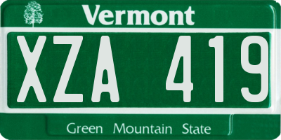 VT license plate XZA419