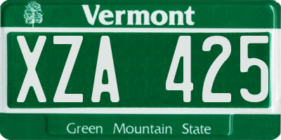 VT license plate XZA425