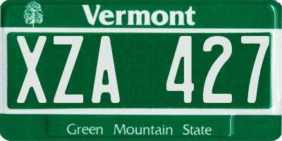 VT license plate XZA427