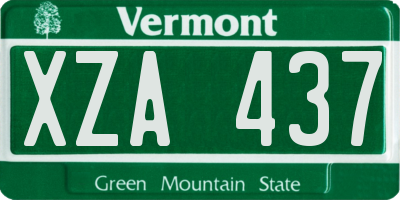 VT license plate XZA437