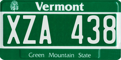 VT license plate XZA438