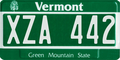 VT license plate XZA442
