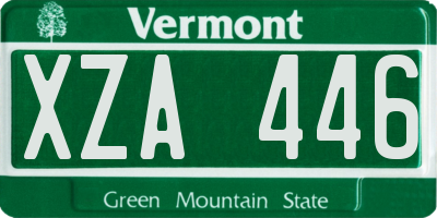 VT license plate XZA446