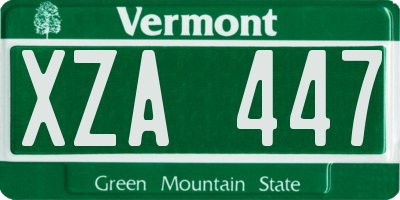 VT license plate XZA447