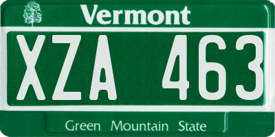 VT license plate XZA463
