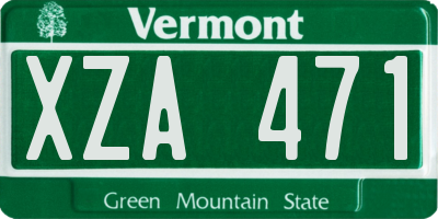 VT license plate XZA471