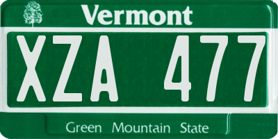VT license plate XZA477