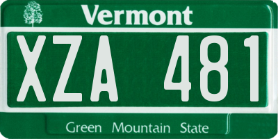 VT license plate XZA481