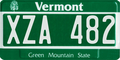 VT license plate XZA482
