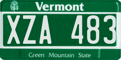 VT license plate XZA483