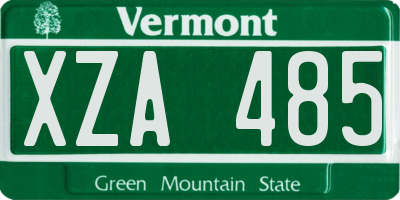 VT license plate XZA485