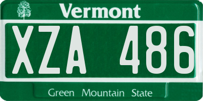 VT license plate XZA486