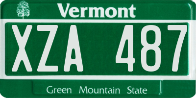 VT license plate XZA487