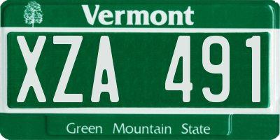 VT license plate XZA491