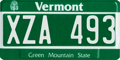 VT license plate XZA493