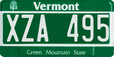 VT license plate XZA495