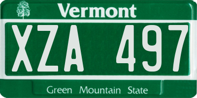 VT license plate XZA497