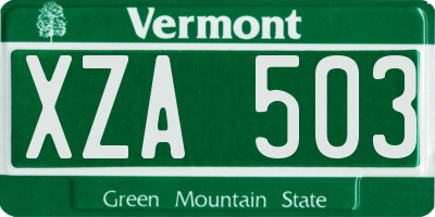 VT license plate XZA503