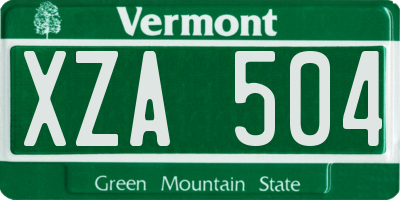 VT license plate XZA504