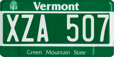 VT license plate XZA507