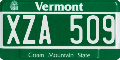 VT license plate XZA509