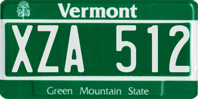 VT license plate XZA512