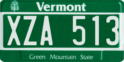 VT license plate XZA513