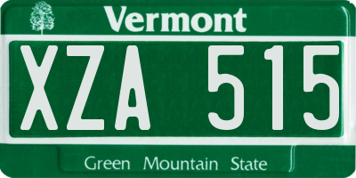 VT license plate XZA515