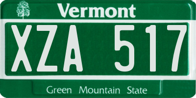 VT license plate XZA517