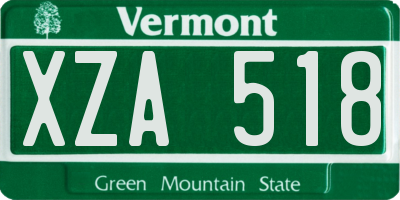 VT license plate XZA518