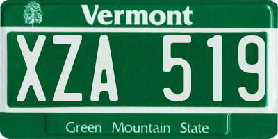 VT license plate XZA519