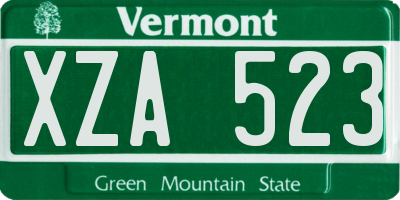 VT license plate XZA523